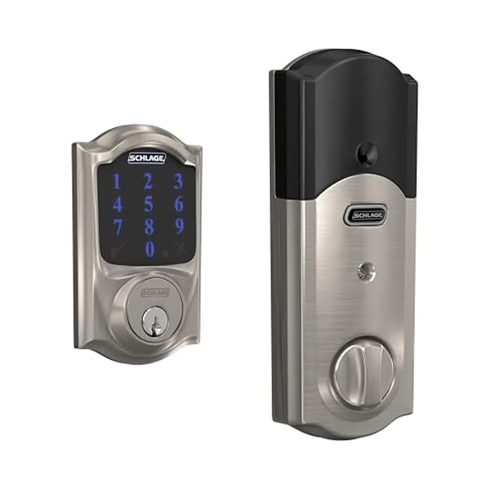 Schlage Connect Smart Deadbolt with Camelot Trim, Satin Nickel