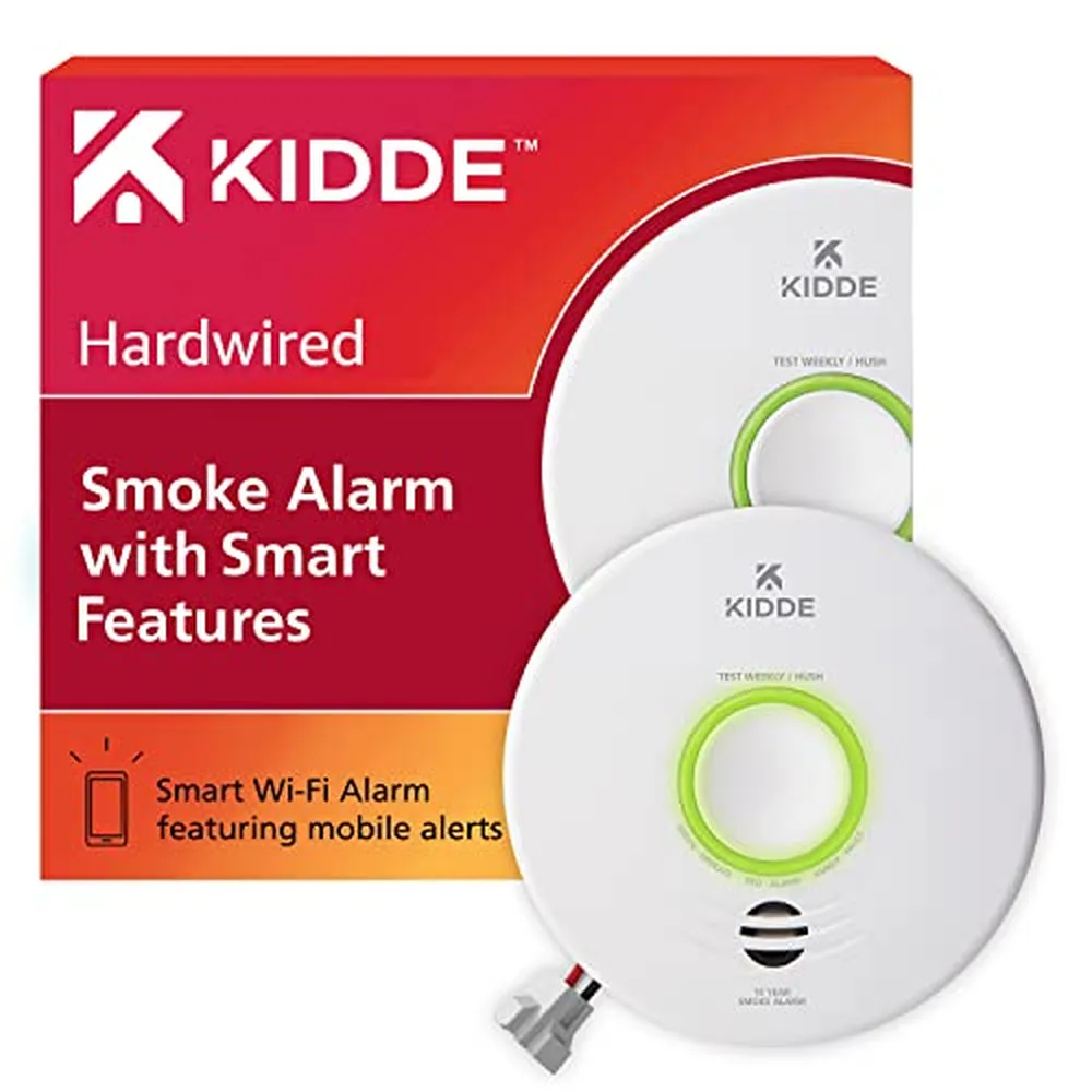 Kidde Smart Wi-Fi Smoke Alarm, Hardwired with Battery Backup