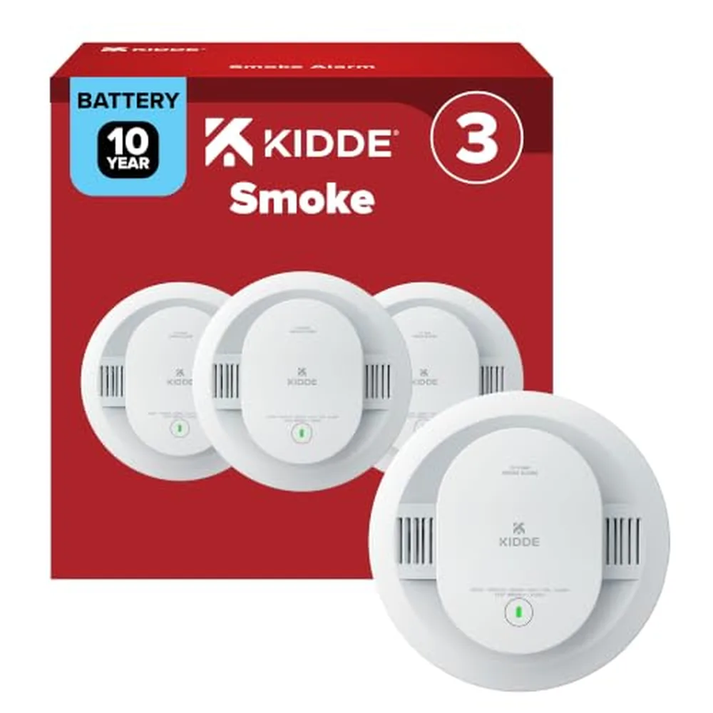 Kidde 10-Year Sealed Battery Smoke Alarm, 3-Pack