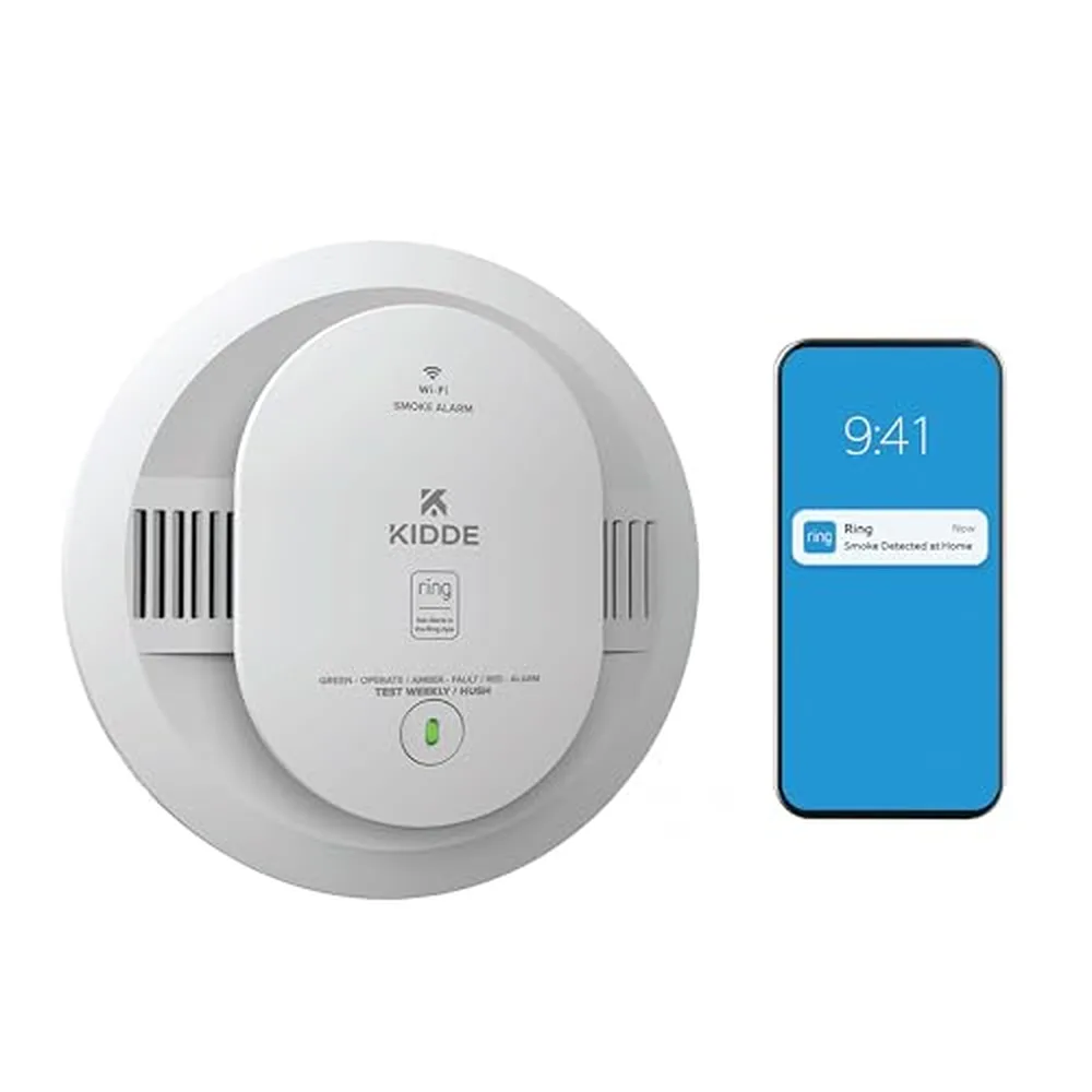 Kidde Smart Smoke Alarm, Works with Ring (AA Battery)