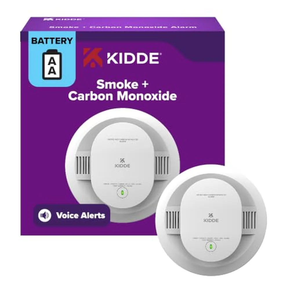 Kidde Smoke & CO Alarm with Voice Alerts, AA Battery