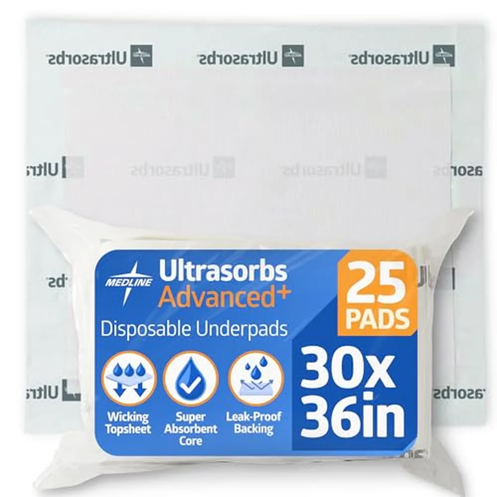 Medline Ultrasorbs Drypads, 30 x 36 in, 25 Count