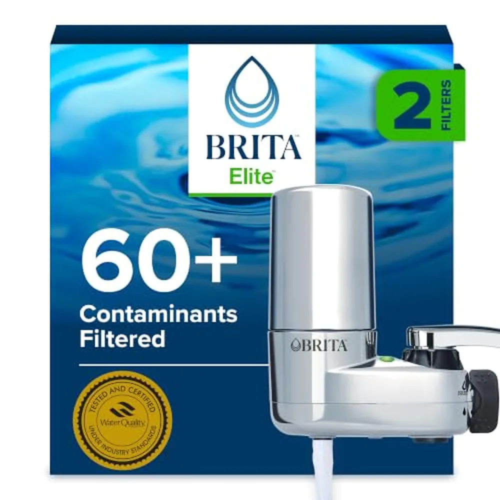 Brita Elite Faucet Water Filter System, Chrome, 2 Filters