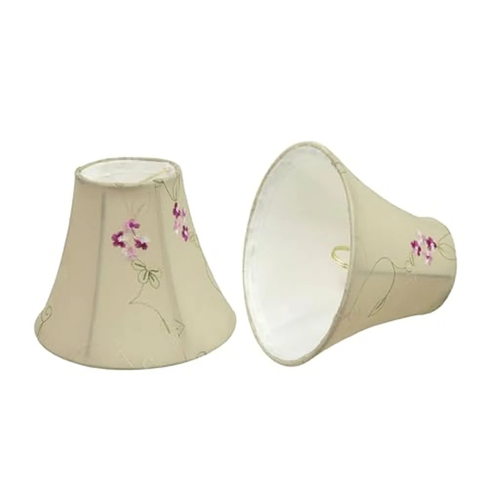 Aspen Creative Bell Clip-On Chandelier Shades, Apricot, Set of 2