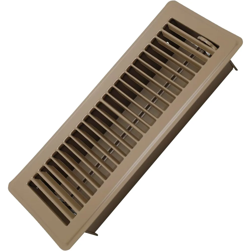 Howeall Heavy-Duty Walkable Floor Register, 4 x 12 in, Brown