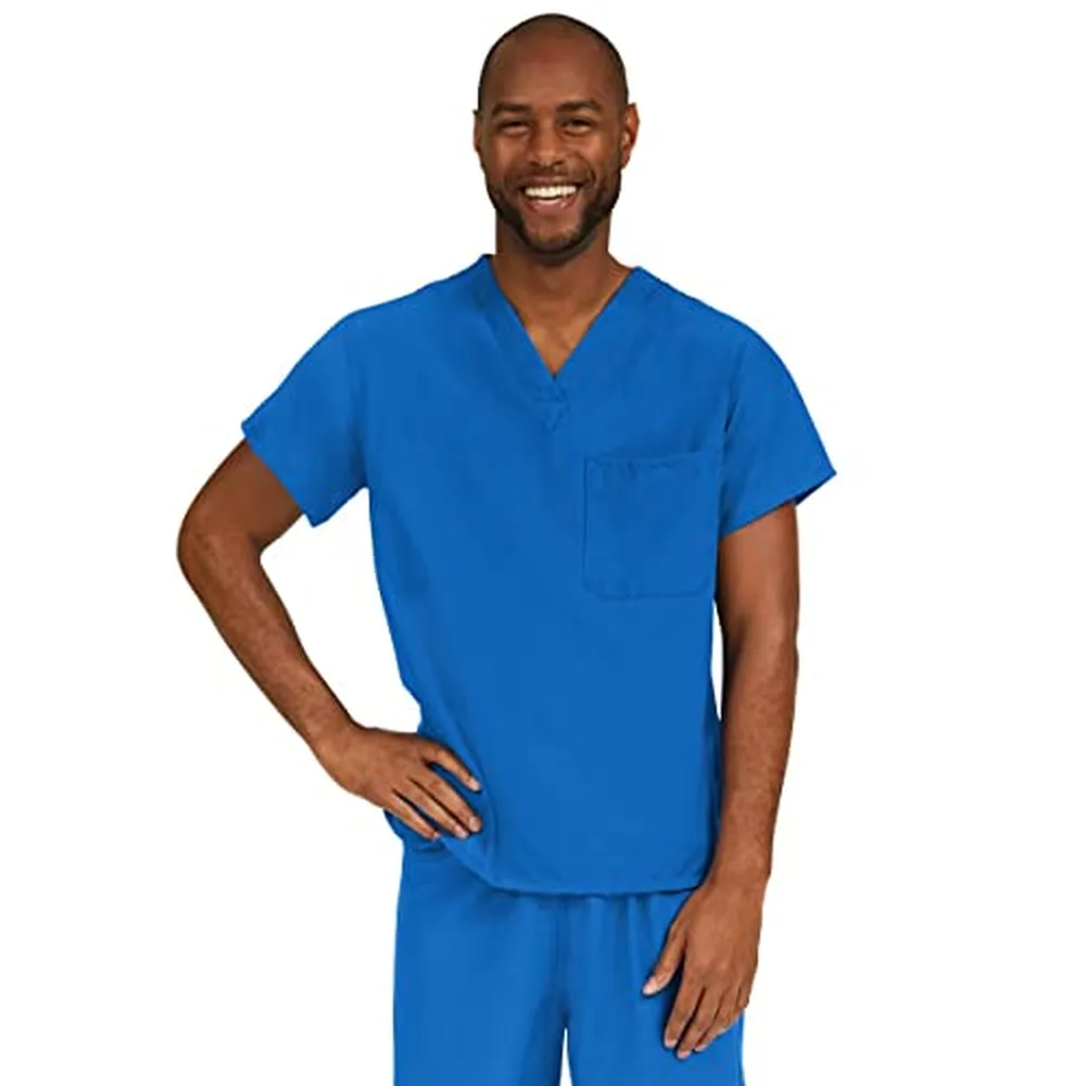 Medline PerforMAX Unisex V-Neck Scrub Top, Royal, XL