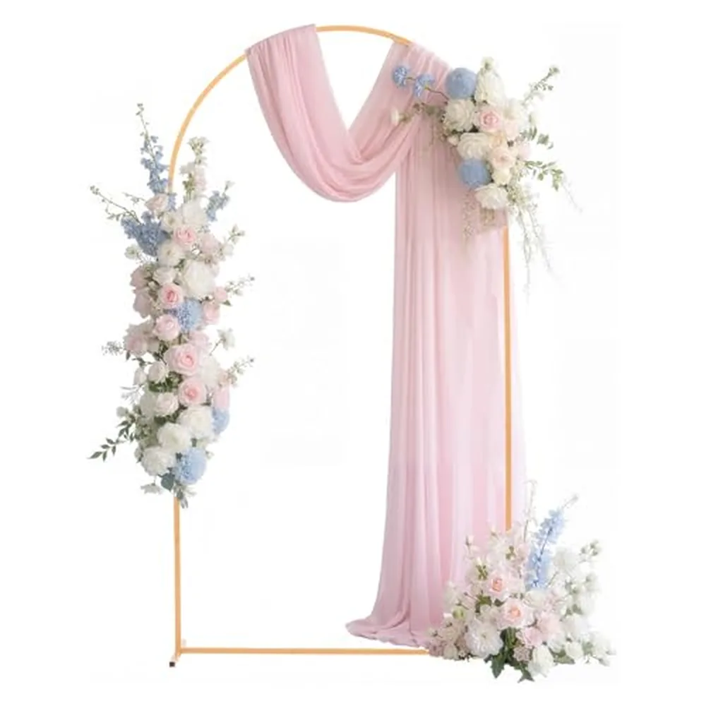 VEVOR Gold Metal Arch Backdrop Stand, 7.2 x 4 ft