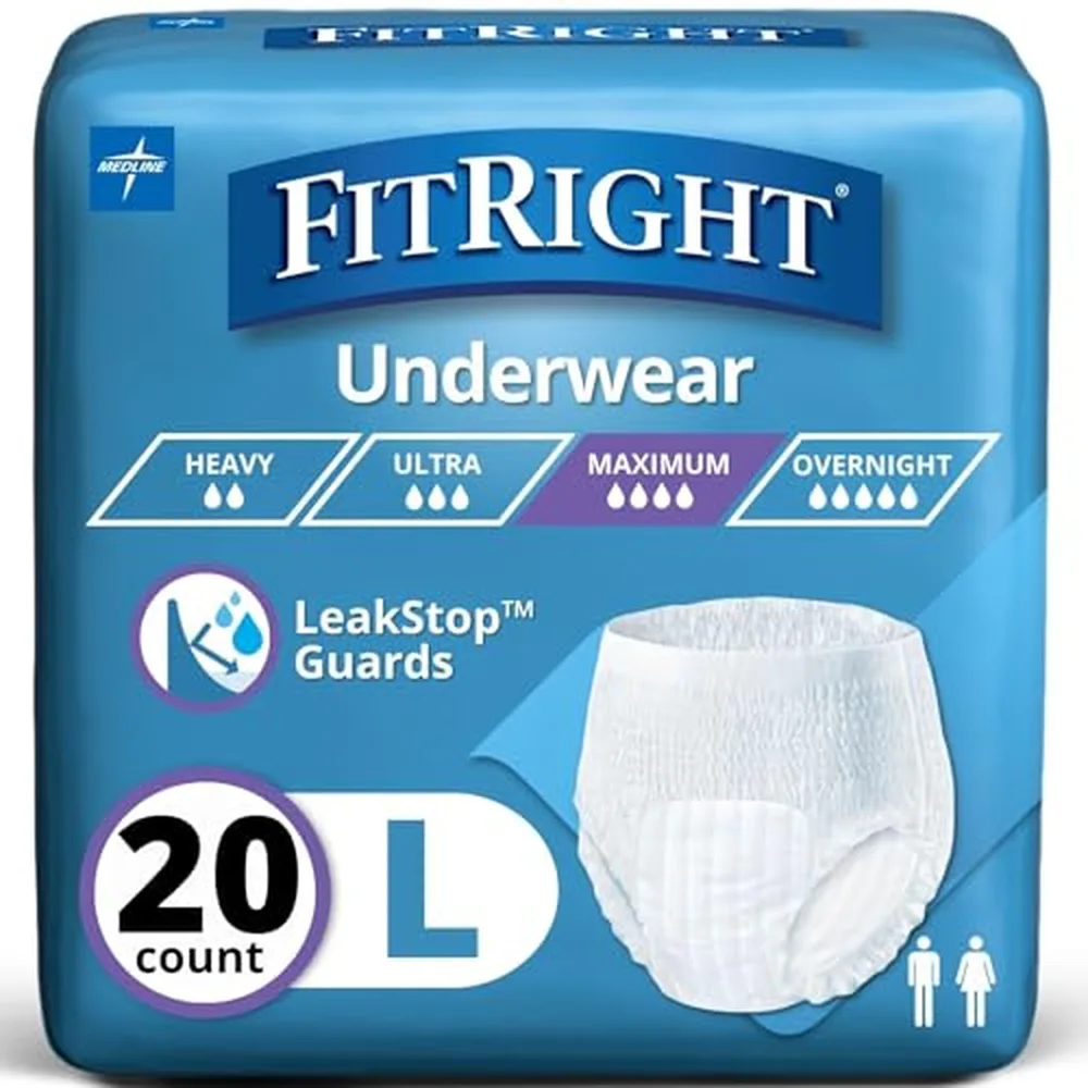 FitRight Super Protective Incontinence Underwear, Large, 20 Count