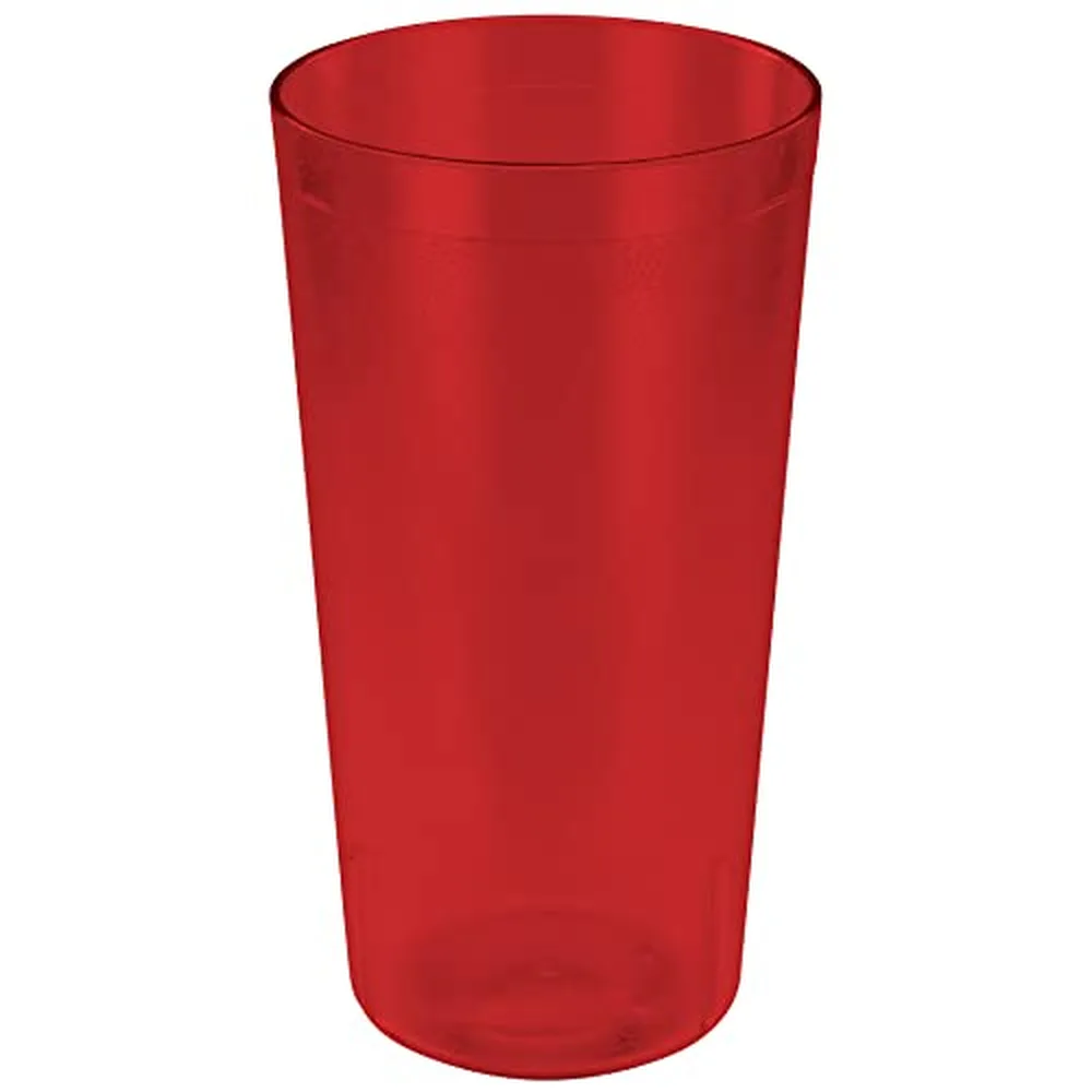 Winco Pebbled Tumblers, 32 oz, Red, 12-Pack