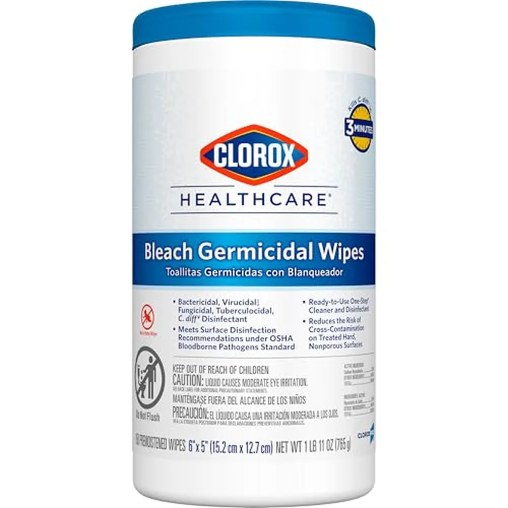 Clorox Healthcare Bleach Germicidal Wipes, 150 Count