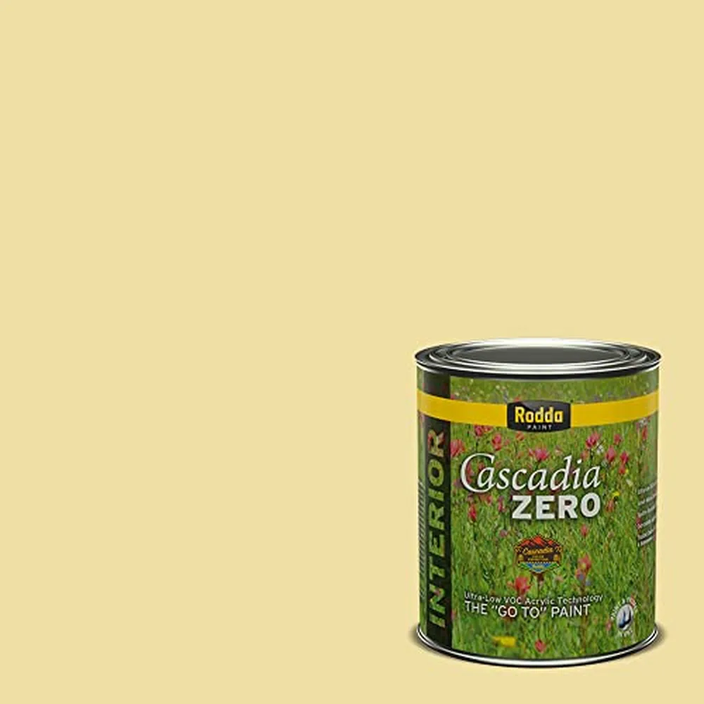 Rodda Cascadia Zero Interior Flat Paint & Primer, Quart, Mella Yella