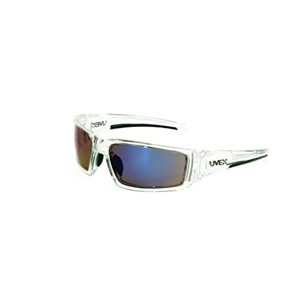 Uvex Hypershock Safety Glasses, Blue Mirror