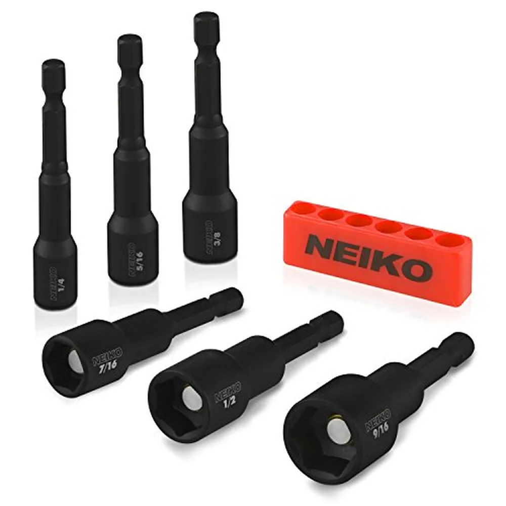 NEIKO Magnetic Impact Nut Driver Set, SAE, 6-Piece