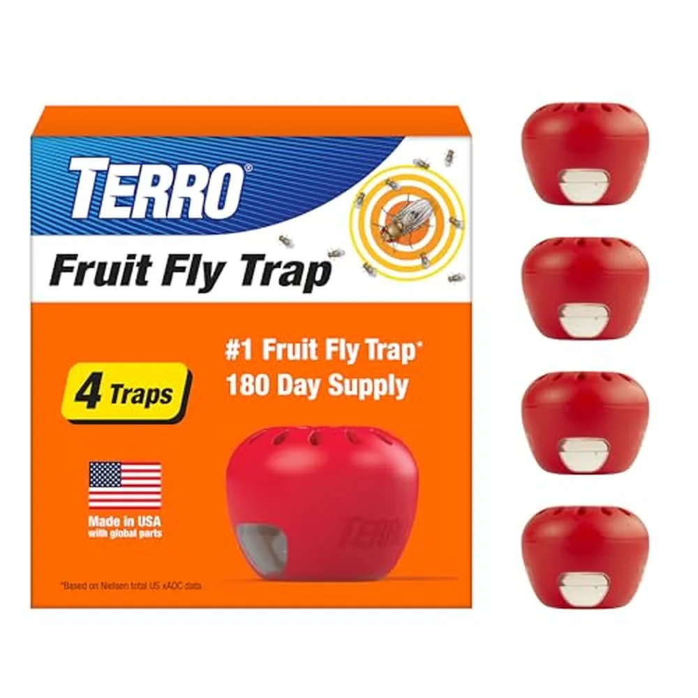 TERRO Fruit Fly Trap, 4-Pack