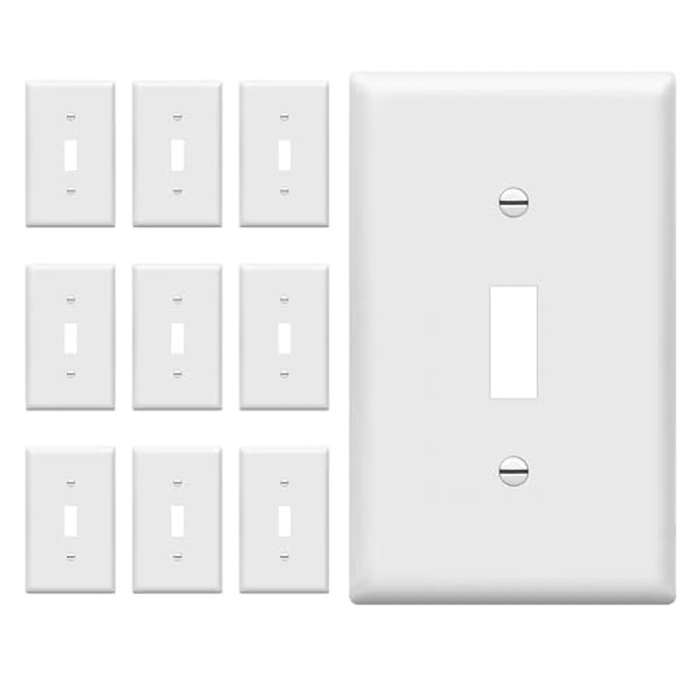 Enerlites Toggle Switch Wall Plates, White, 10-Pack
