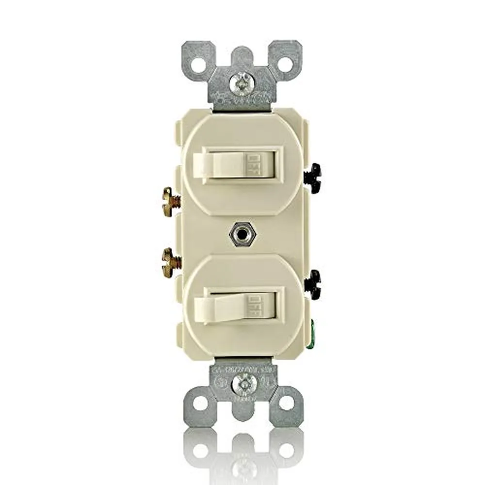 Leviton Combination Switch, Single-Pole/Single-Pole, Ivory