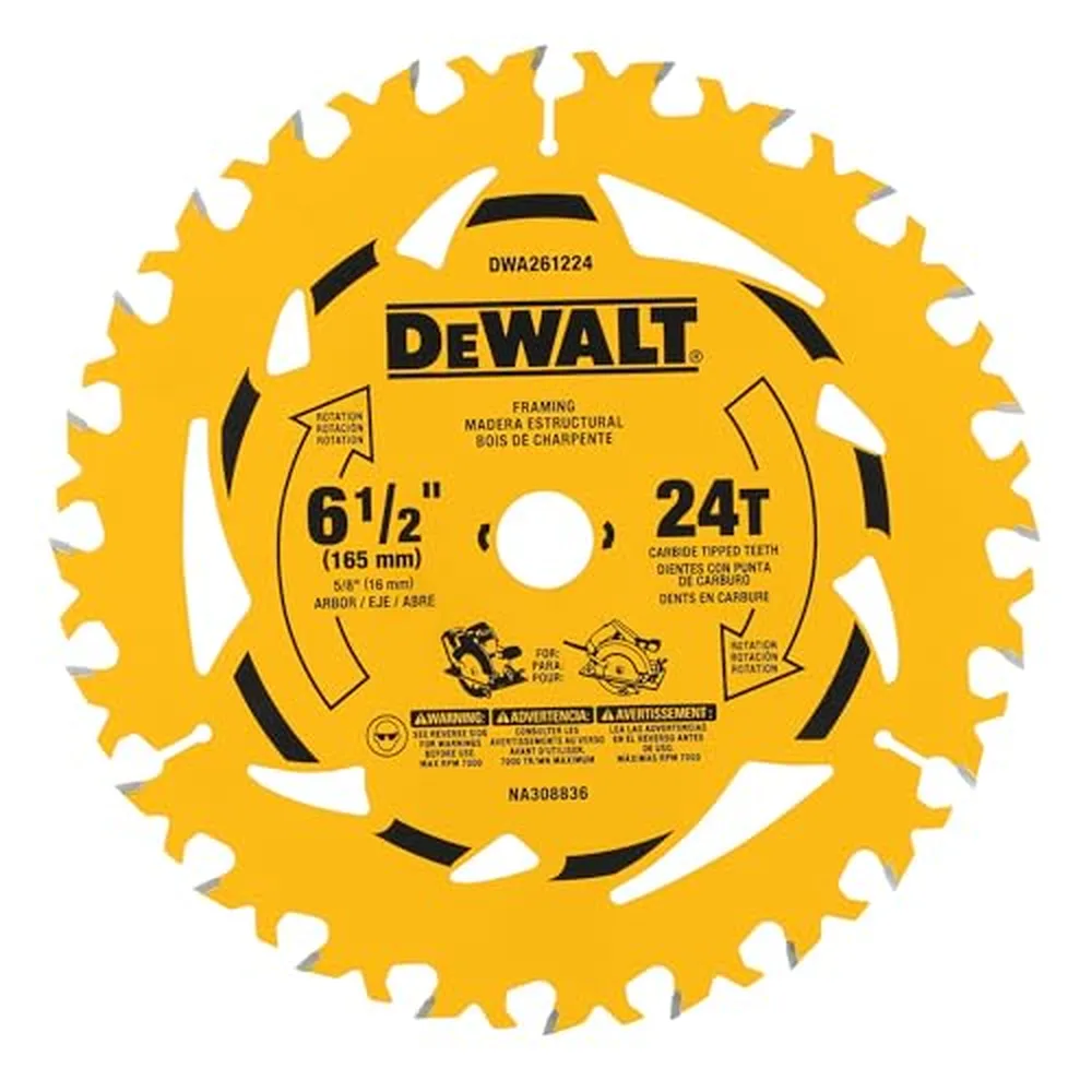 DEWALT 6-1/2 in 24-Tooth Circular Saw Blade