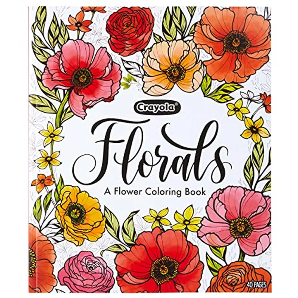 Crayola Floral Adult Coloring Book, 40 Pages
