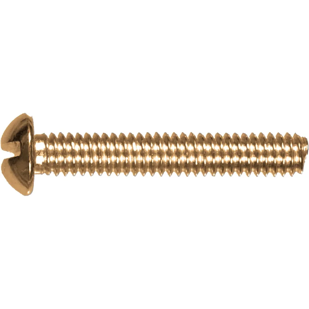 Hillman Brass Round Slotted Machine Screws, 6-32 x 1 in, 36-Pack