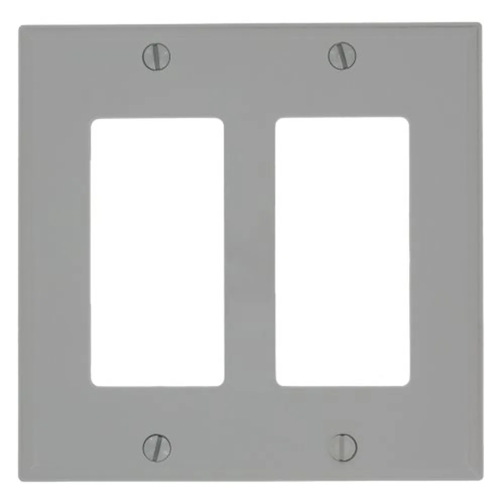 Leviton 2-Gang Decora/GFCI Wall Plate, Gray