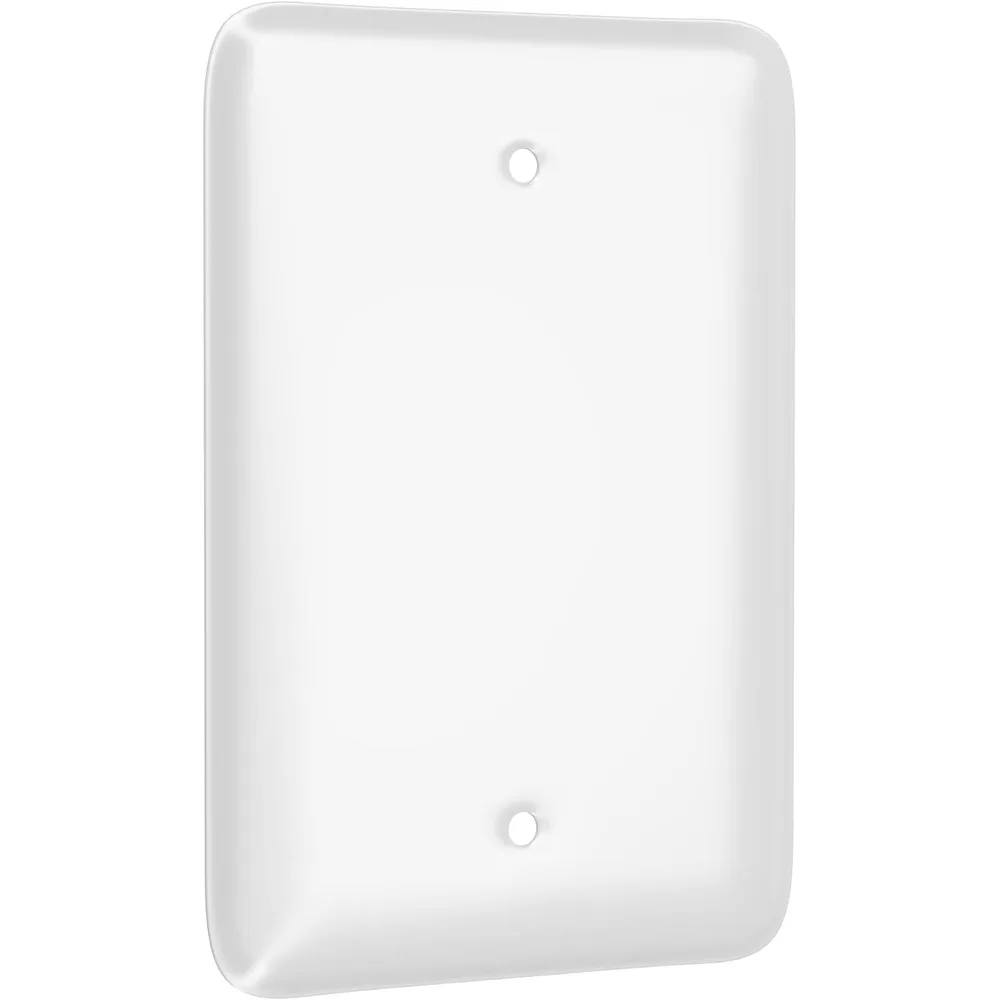 TayMac 1-Gang Metal Blank Wall Plate, White