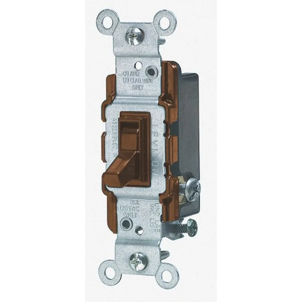 Leviton 3-Way Quiet Toggle Switch, 15A, Brown