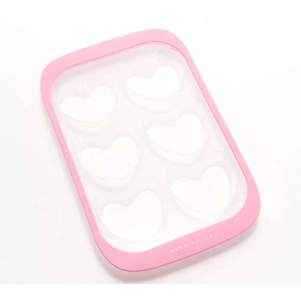 Henning Lee Look & Cook Silicone 6-Cup Heart-Shape Pan, Pink