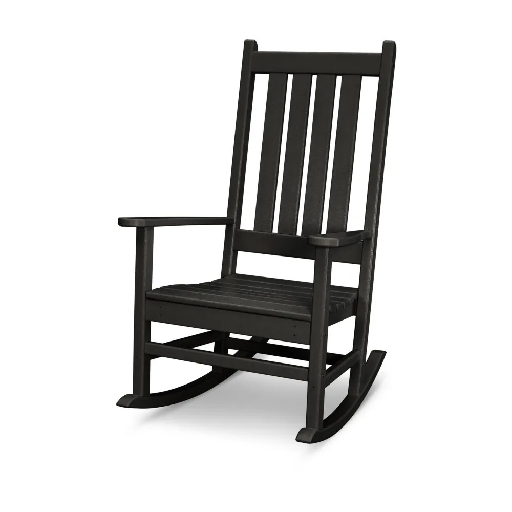 POLYWOOD Vineyard Porch Rocking Chair, Black