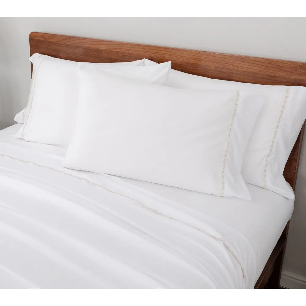 Berkshire Blanket Eyelet Embroidered Heritage Wash Bedding, Driftwood, Full