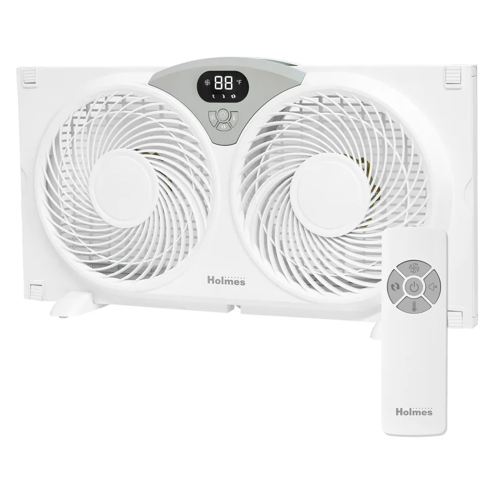 Holmes 9" Clean Breeze Digital Window Fan, White