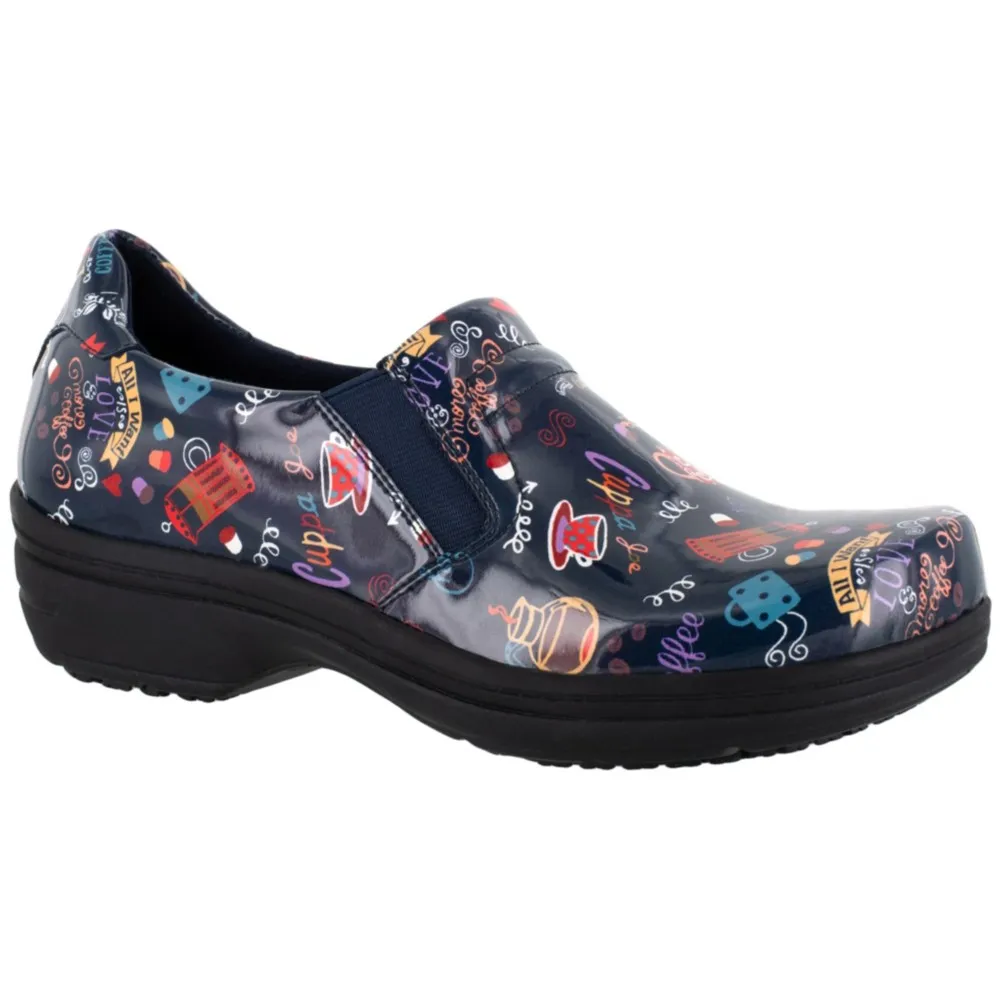 Easy Works by Easy Street Twin Gore Slip-On Work Shoes, Coffee/Navy, Women's Size 9 Medium