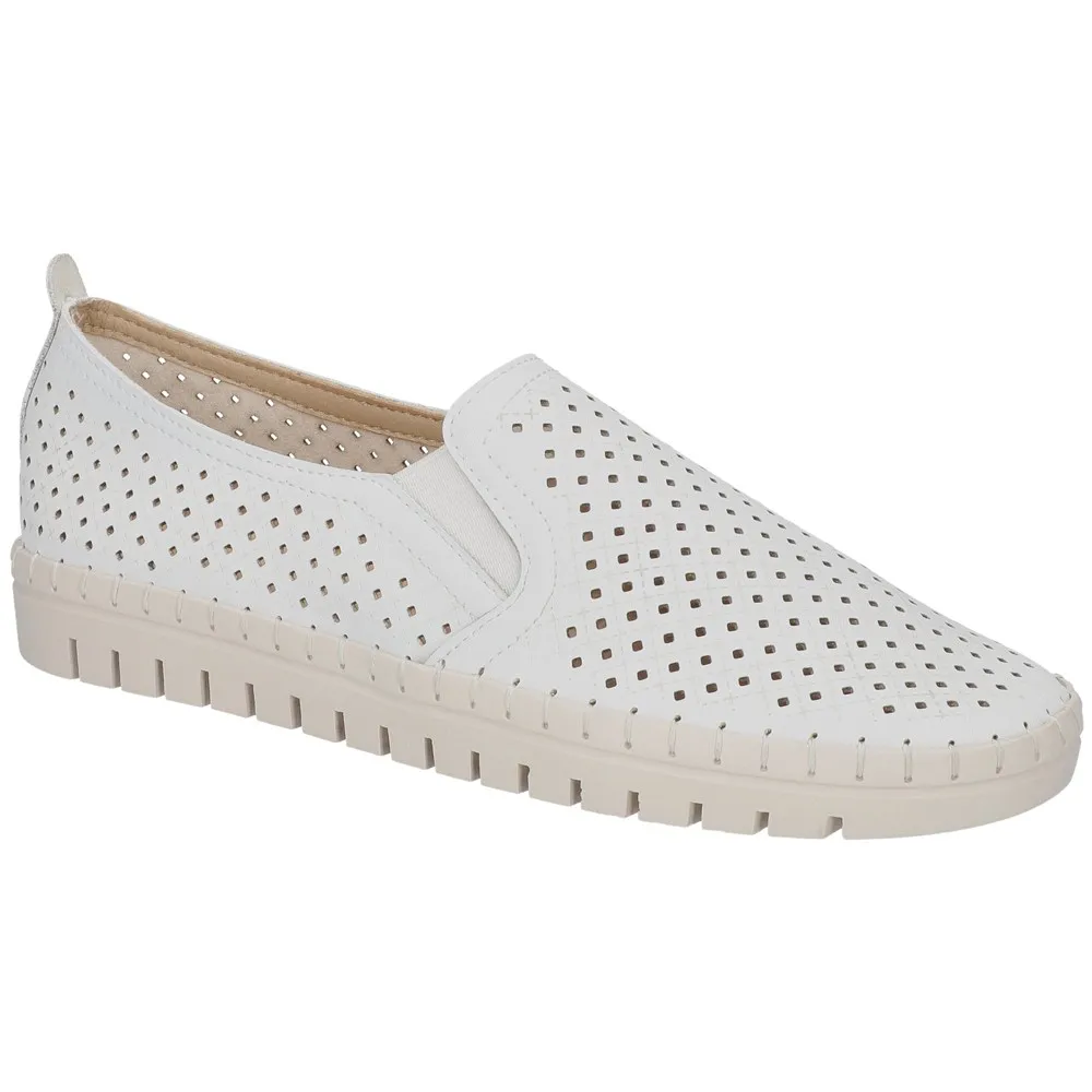 Easy Street Ultra Flexible Slip - Ons - Fresh, White, Women's Size 7 Medium