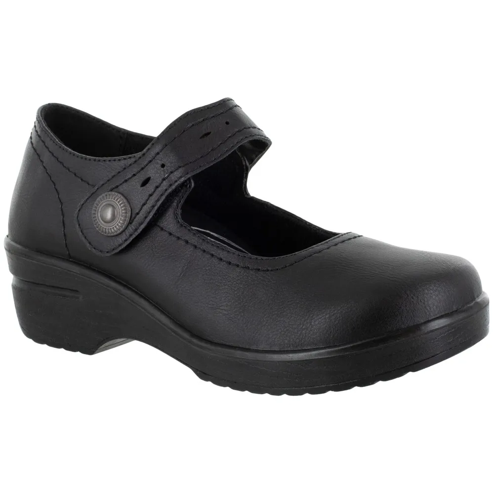Easy Works by Easy Street Slip-Resistant Mary Janes, Black, Women's Size 9 Wide