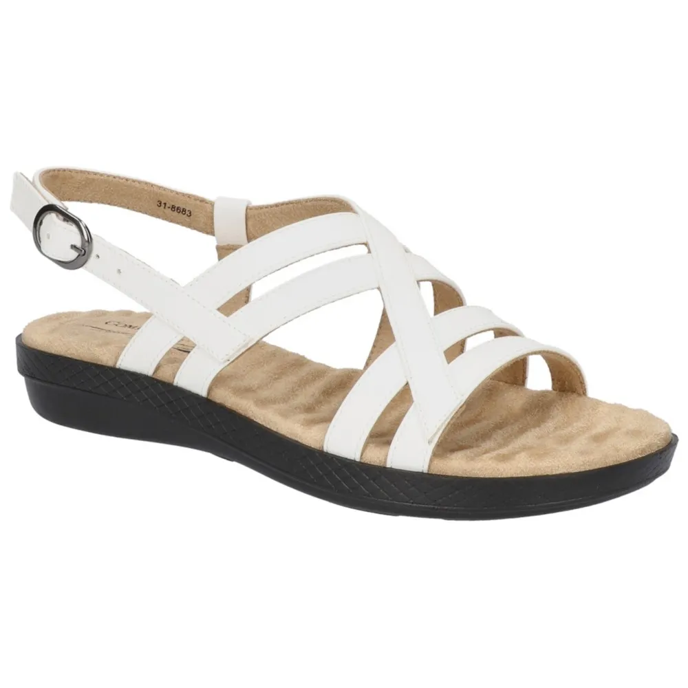 Easy Street Comfort Sandals - Lobo, White, Women's Size 9 Wide