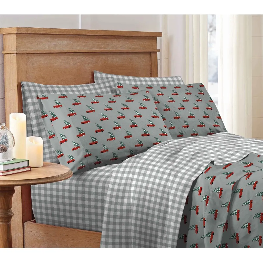 Martex Holiday 2-Pack Sheet Set, Gray, Twin